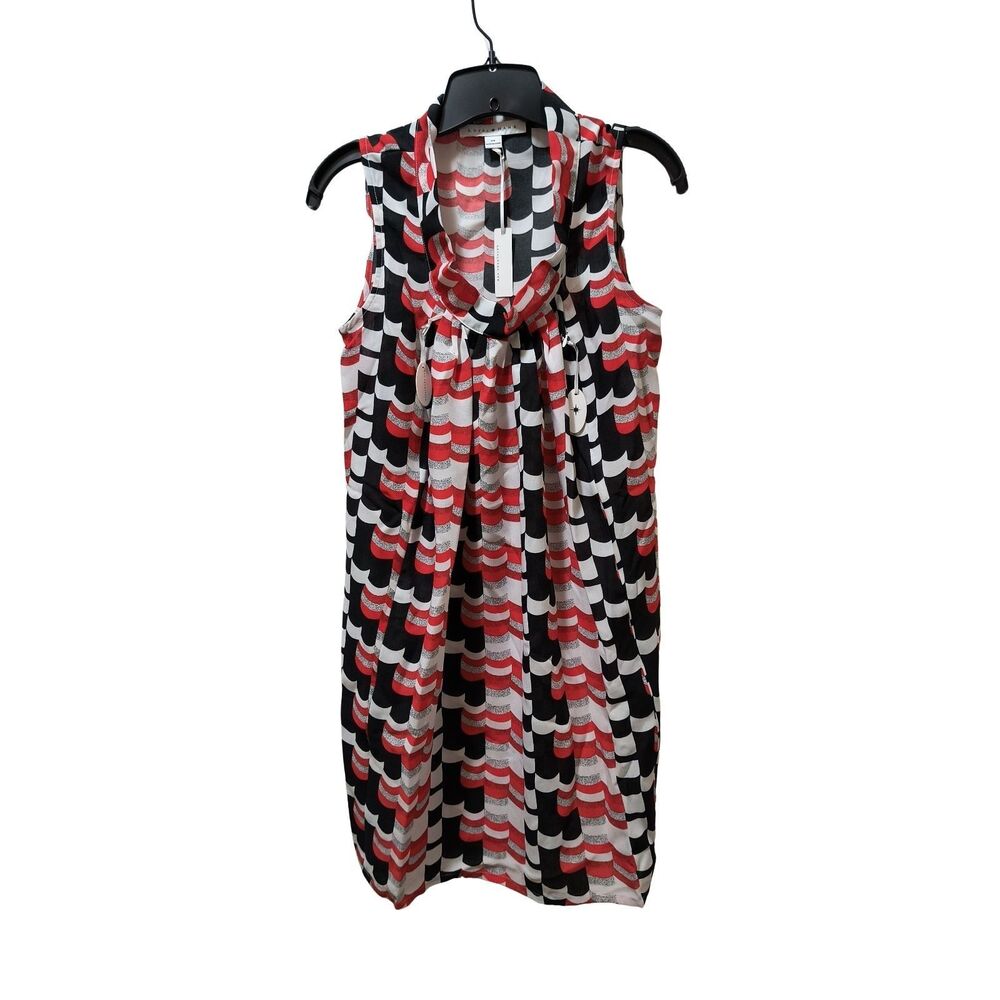 Loyal Hana Roulette Sleeveless Maternity Dress XS Red Black White Geometric